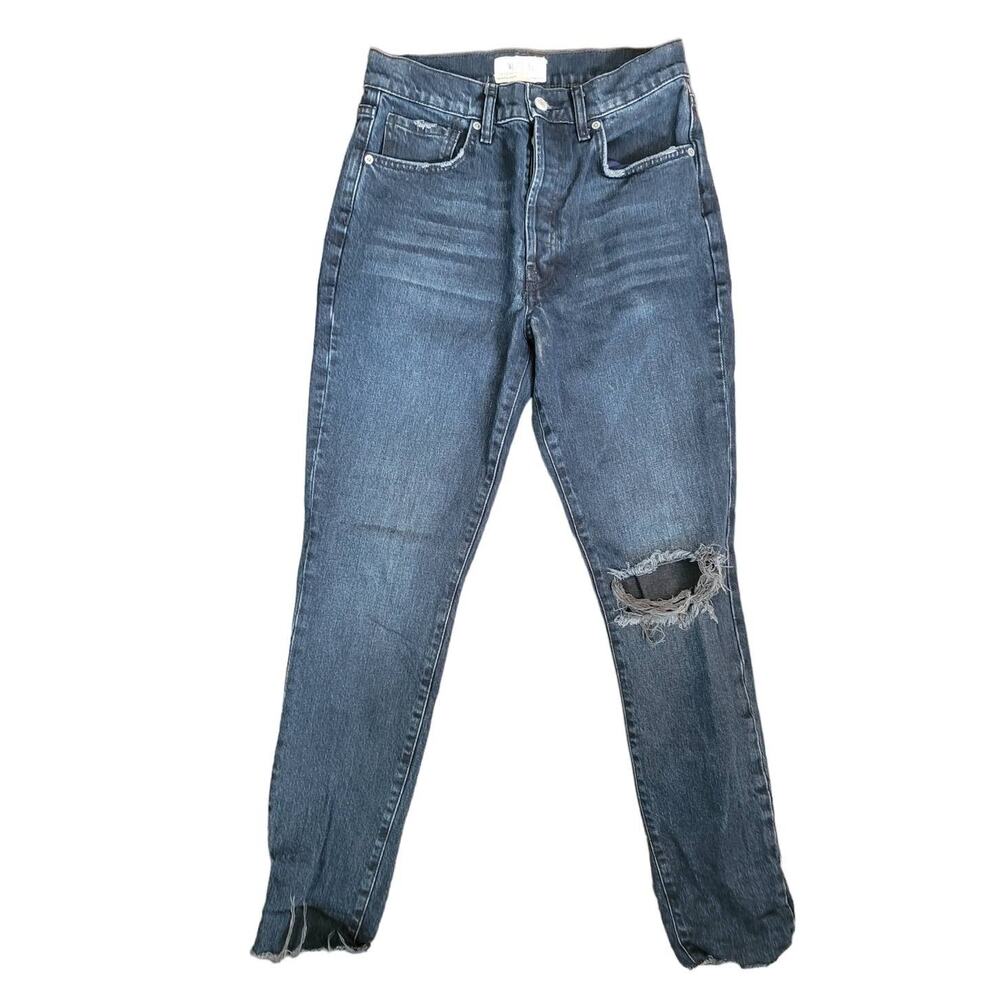 We The Free Skinny Jeans Size 28 Distressed Dark Wash Button‎ Fly
